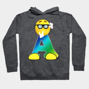 Letter A Alphabet Smiley Monogram Face Emoji Shirt for Men Women Kids Hoodie